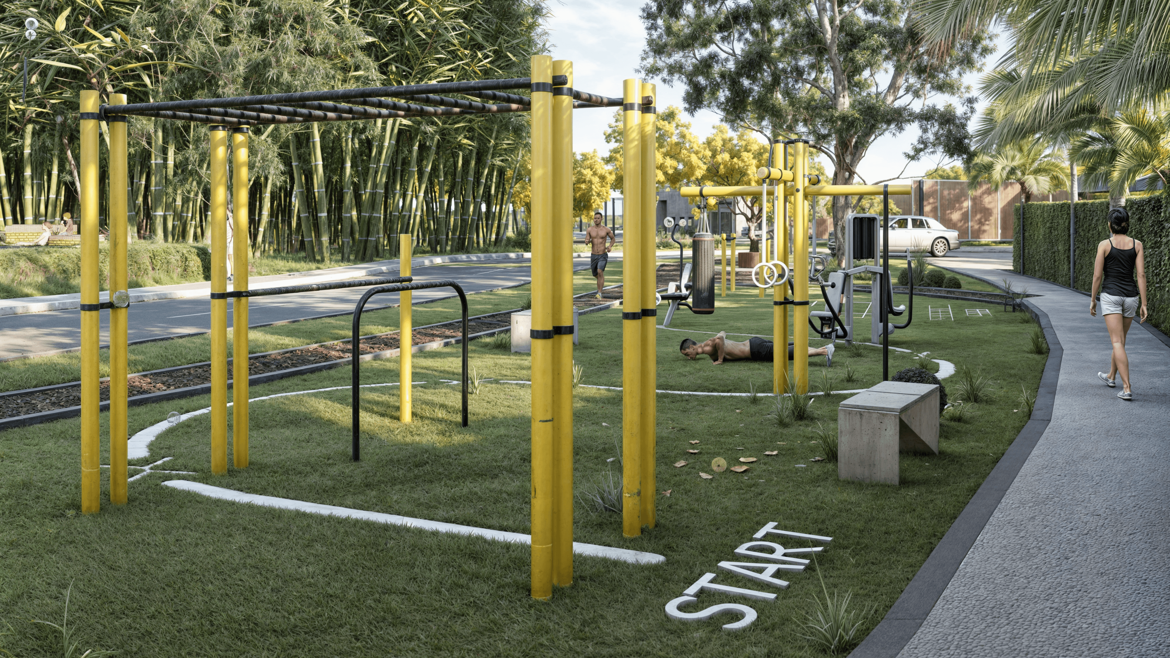 Alcanza tus metas de fitness en 423.5m² equipados.