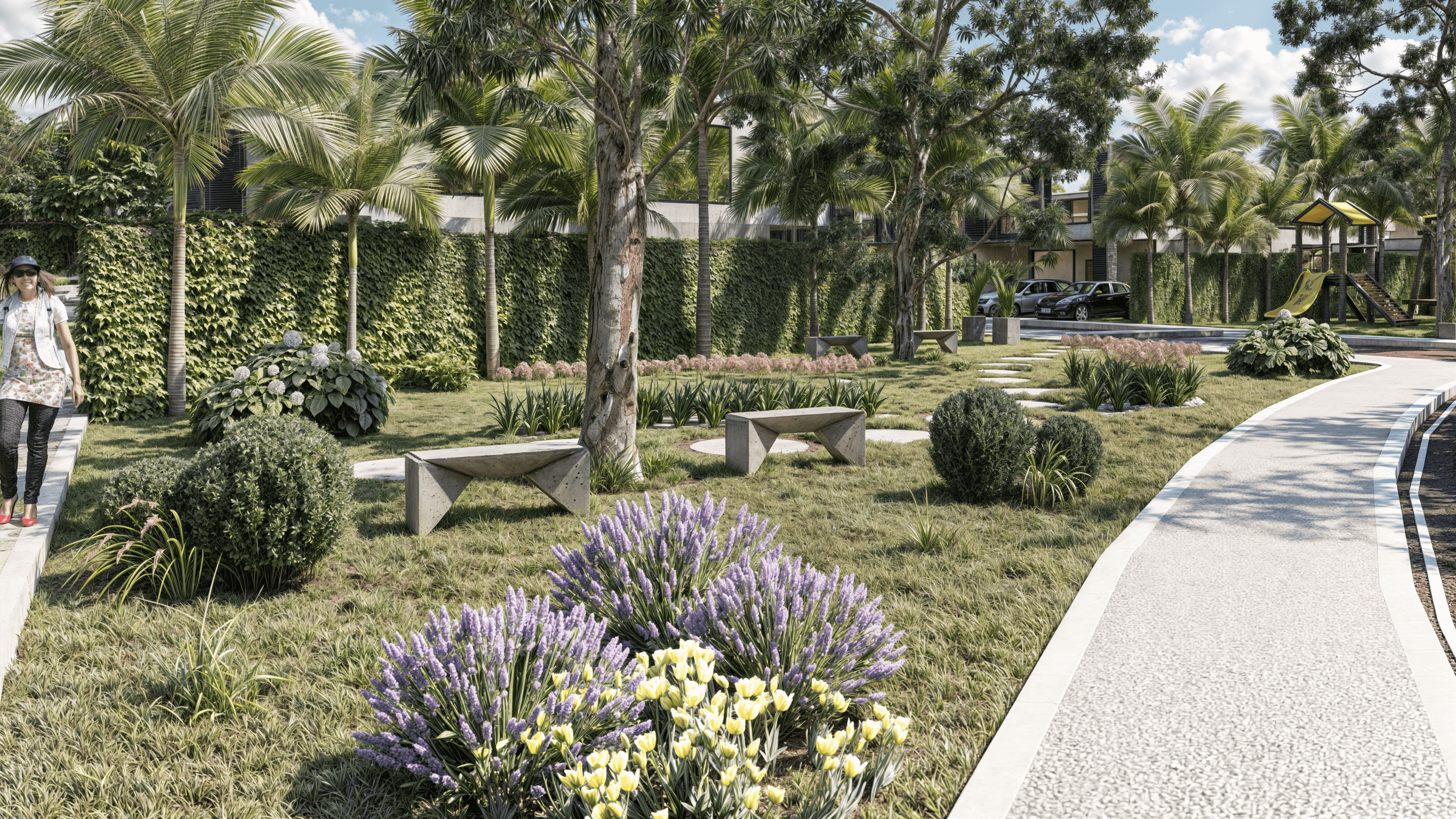 Conéctate con la naturaleza en 247.4 m² de áreas verdes.
