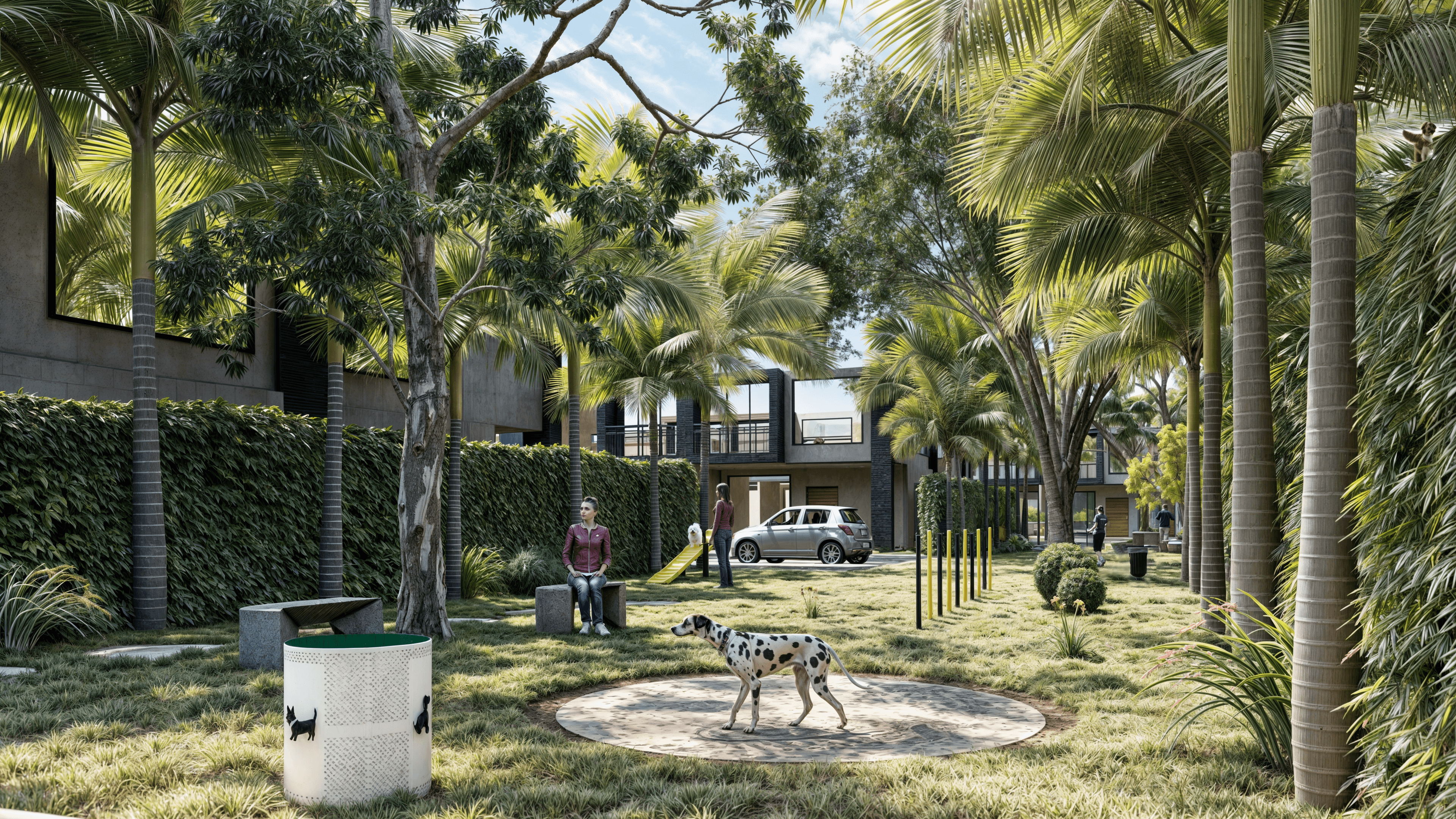 Otro espacio especial de 220 m² para que tus peluditos se diviertan y hagan nuevos amigos.